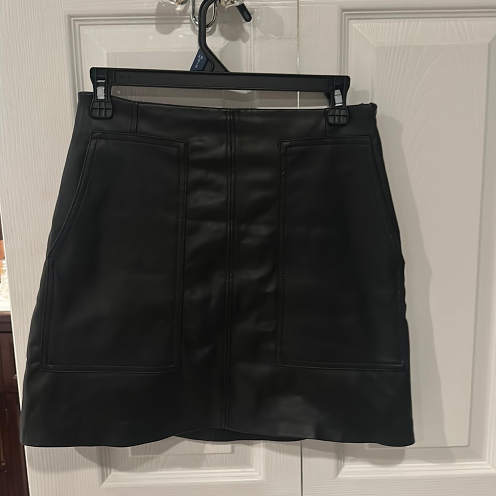 Black Vegan Leather Skirt